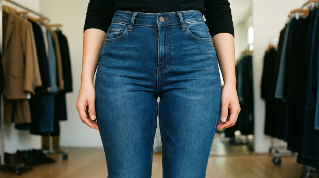 Джинсы, которые стройнят: посадка, длина, карманы и 10 типичных ошибок при выборе - иллюстрация
