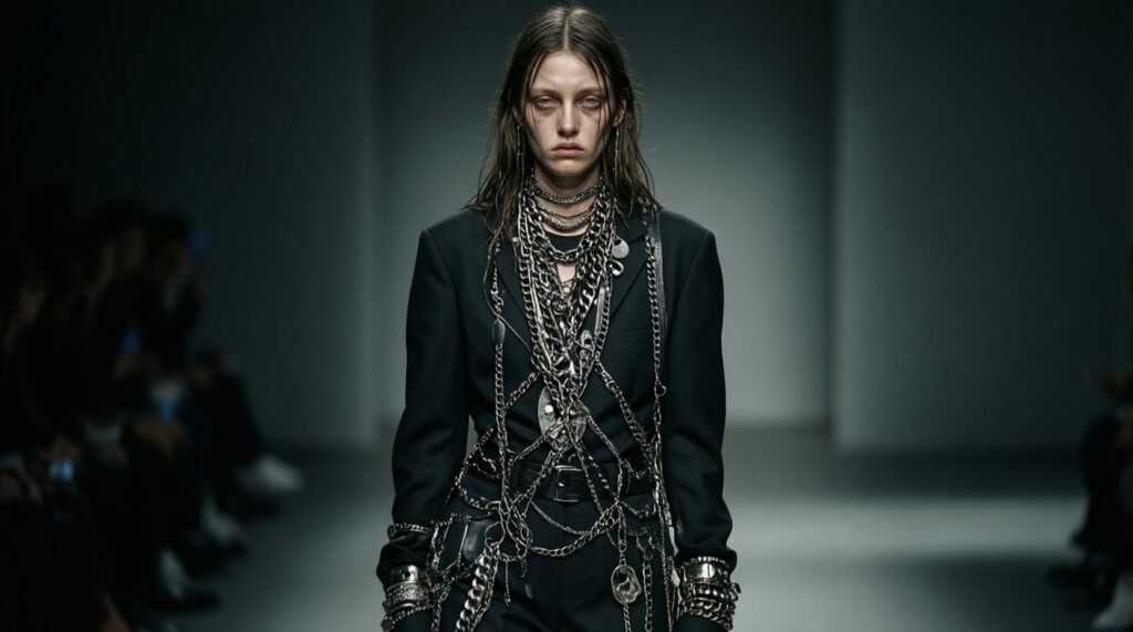 Saint Laurent за 3 вещи: формула образа (пиджак, чёрное, ботинки) и варианты на каждый день - иллюстрация