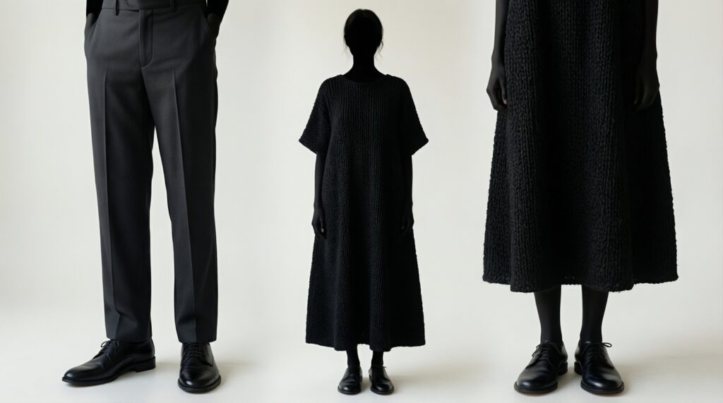 Как носить чёрный total look и не выглядеть