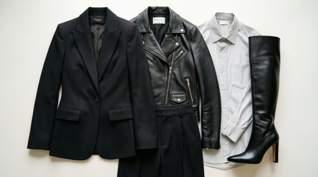 Как собрать образ Saint Laurent без люкса: бюджетные аналоги и правильные акценты - иллюстрация