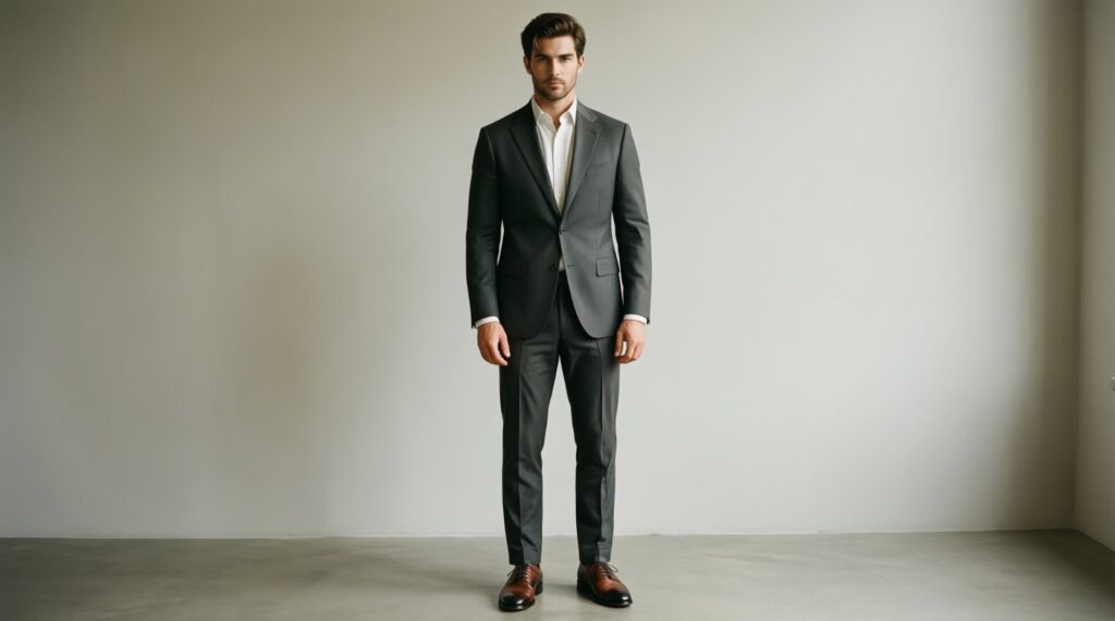 Формула Saint Laurent из 3 вещей: пиджак + чёрные брюки + остроносая обувь (и варианты на любой бюджет) - иллюстрация