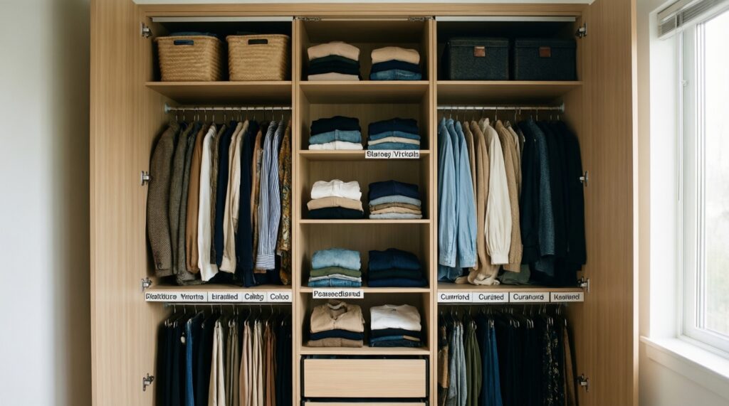 Гардероб без хаоса: система хранения, которая снижает импульсивные покупки - иллюстрация